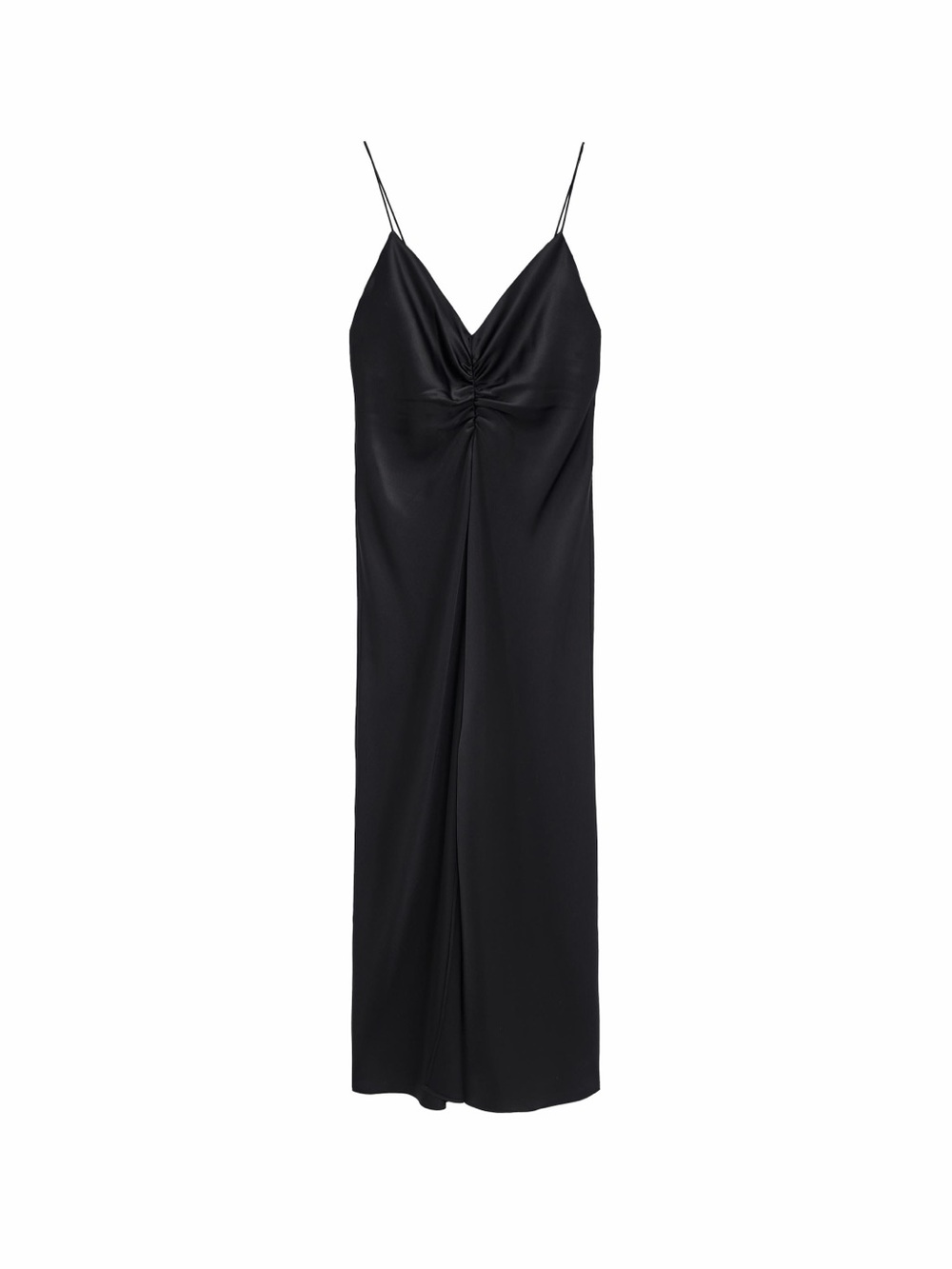 Zara Black Satin Camisole Dress Size Large